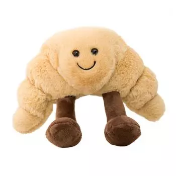 Плюшевая игрушка круассан, плюшевая игрушка хлеб, плюшевая подушка еда, милая плюшевая мягкая игрушка