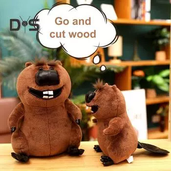 Плюшевая игрушка-кукла «Бобёр», мягкая игрушка в виде маленького существа с наполнителем из полипропиленового хлопка, мягкая игрушка-игрушка для чтения M