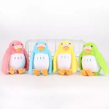 Плюшевая игрушка-кукла «Цапля и молодой попугай» розовый