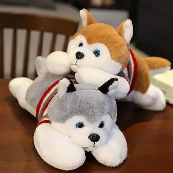 Плюшевая игрушка кукла Хаски Подушка для сна Кукла-тряпка Мальчик и Девочка Милая маленькая кукла на кровати [mini cute] 50cm