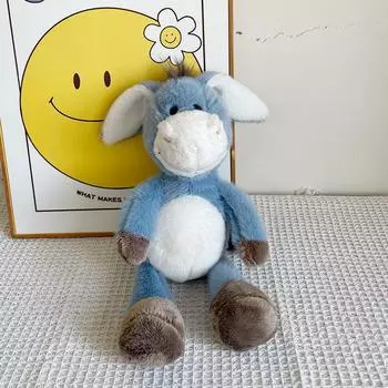 Плюшевая игрушка кукла осел мультяшный животный талисман милый маленький ослик дропшиппинг поколение плюшевая кукла животное Small 25cm синий