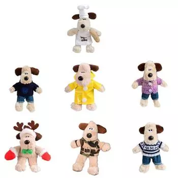 Плюшевая игрушка-кукла-подушка для головы собаки 15 см коричневый