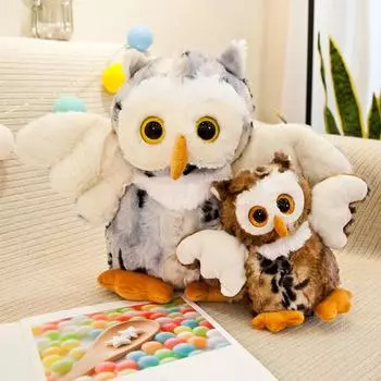 Плюшевая игрушка-кукла с изображением совы, плюшевая игрушка в виде птицы, ребенка, подарки на день рождения 20cm белый