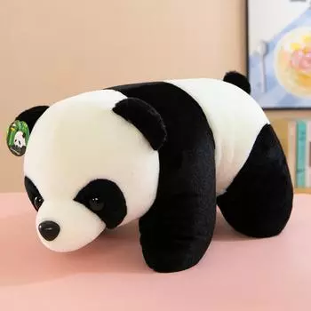 Плюшевая игрушка Лежащая панда Милая имитация Сычуаньская гигантская панда Кукла Украшение Подарок для мероприятия 25cm0.17kg