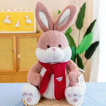 Плюшевая игрушка Malt Rabbit, мягкий милый подарок для девочек, кукла, кукла-кролик, шарф, кукла 23cm розовый