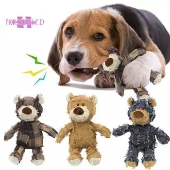 Плюшевая игрушка-медведь для домашних животных, нежная, долговечная, забавная многофункциональная жевательная игрушка, устойчивая к укусам - для собак - Аксессуары S фиолетовый