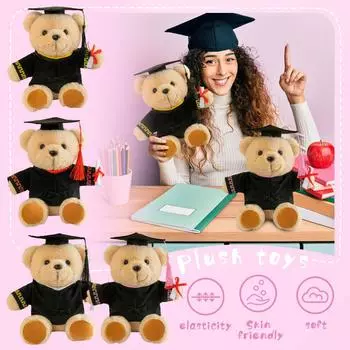 Плюшевая игрушка-медведь, креативный подарок на выпускной, милая шляпа, кукла-медведь, тряпичная кукла One Size