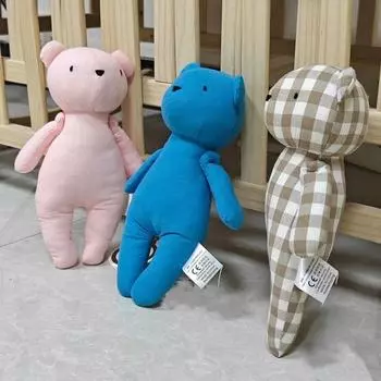 Плюшевая игрушка-медведь с очаровательным внешним видом, очень мягкая, износостойкая, полностью наполненная, мягкая кукла, орнамент для дивана синий