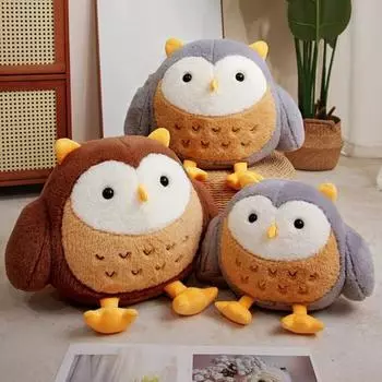 Плюшевая игрушка «Ночная Сова» Птица, плюшевая кукла, подушка для дома, офиса, спальни, украшение для детей и взрослых, подарок на Рождество и день рождения M коричневый