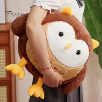 Плюшевая игрушка «Ночная Сова» Птица, плюшевая кукла, подушка для дома, офиса, спальни, украшение для детей и взрослых, подарок на Рождество и день рождения M коричневый