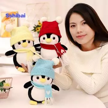 Плюшевая игрушка-пингвин, очаровательный внешний вид, очень мягкая, полностью наполненная, мягкая кукла для сна, украшение для дивана S жёлтый