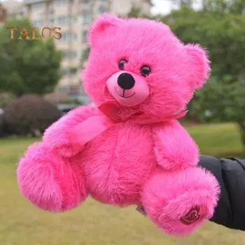 Плюшевая игрушка плюшевый мишка с бантом мягкая плюшевая игрушка с изображением животных из мультфильмов обнимашки подарок для девушки мамы годовщина валентинки день рождения 35cm розовый