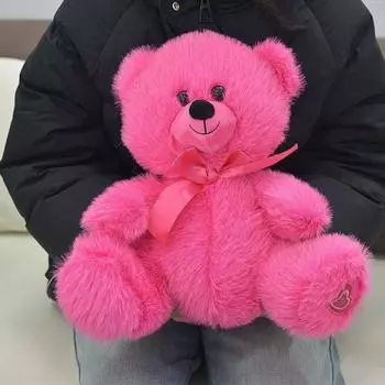 Плюшевая игрушка плюшевый мишка с бантом мягкая плюшевая игрушка с изображением животных из мультфильмов обнимашки подарок для девушки мамы годовщина валентинки день рождения 35cm розовый