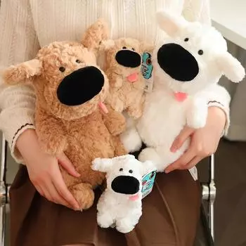 Плюшевая игрушка-подвеска в виде собаки с большим носом и языком, идеально подходит для подарков на день рождения детей, несколько цветов на выбор