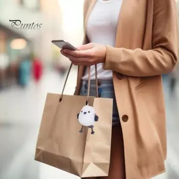 Плюшевая игрушка птица с цепочкой из бусин, которую можно встряхнуть, чтобы издать звук, плюшевая кукла-зверь, брелок, подвеска, украшение для рюкзака, подарок для детей и взрослых жёлтый