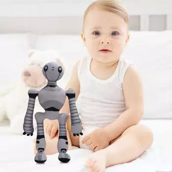 Плюшевая игрушка-робот Yousheng, 13 дюймов, мягкая игрушка в виде животного, регулируемые руки и ноги, подарок для детей, обнимающийся робот-компаньон для любителей роботов, подарки 1pc