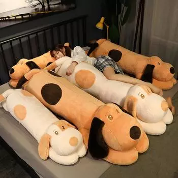 Плюшевая игрушка собака подушка большая кукла обнимашка медведь спящая кукла большой размер милая супер мягкая кукла 1.1 meters