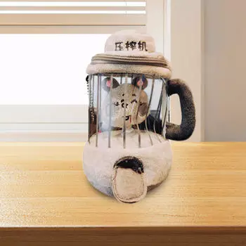 Плюшевая игрушка-соковыжималка, мягкая игрушка-мышка, забавная, вращающаяся на шнурке, легкая, портативная, мультяшная, мягкая для