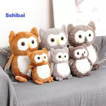 Плюшевая игрушка «Сова» 25/40 см — милая мультяшная кукла — украшение для рабочего стола — мягкая игрушка 25cm серый