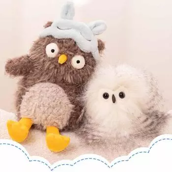 Плюшевая игрушка-сова, детская ручная спящая кукла для детских подарков One Size белый