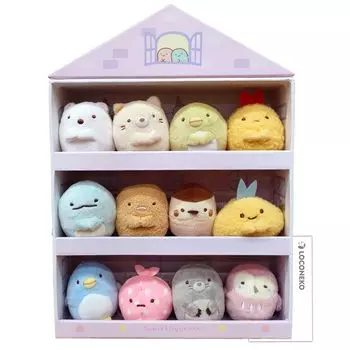 Плюшевая игрушка Sumikko Gurashi Tenori, набор из 12 типов, мини-домик Sumikko, чехол Roconeco Card San-X (розовый) +