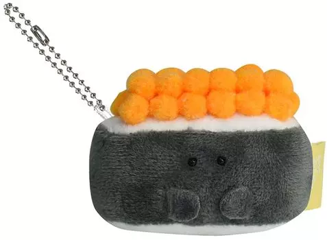 Плюшевая игрушка-талисман суши Ippinsha Gyutto с мини-цепочкой в подарок 48014 Ikura-san