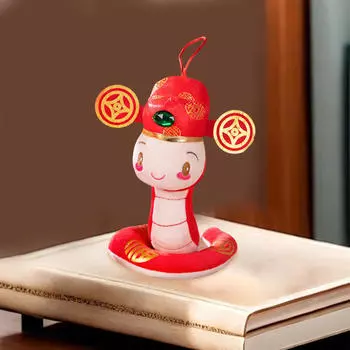 Плюшевая игрушка-талисман в виде змеи, удобная праздничная декоративная кукла-талисман, сувениры для вечеринок 22cm with lanyard