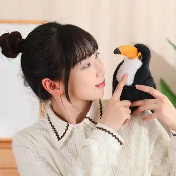 Плюшевая игрушка Тукан с большим ртом, птица, плюшевая кукла, подушка для дома, офиса, спальни, украшение для детей и взрослых, подарок на Рождество и день рождения S белый