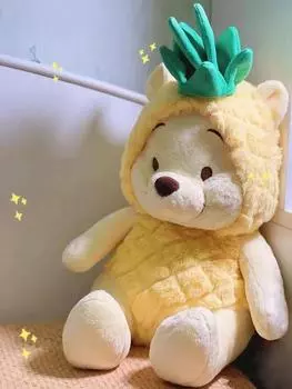 Плюшевая игрушка Винни-Пух Ананас Милая пухлая кукла Подушка для сна для девочки Подарок на день рождения Тряпичная кукла 50cm