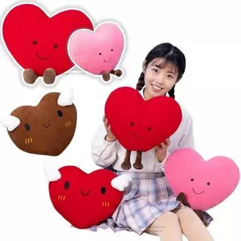 Плюшевая игрушка в виде красного сердца с крыльями мухи, плюшевая игрушка в виде розового сердца, офисная декоративная подушка для сна для девочки, подушка для сна в подарок about12-15cm