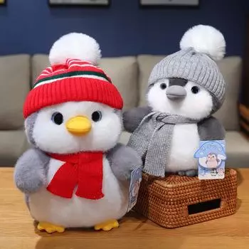 Плюшевая игрушка в виде пингвина, милая кукла, детская подушка для мальчиков и девочек, подарок на день рождения, Рождество 20cm красный