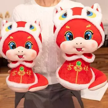 Плюшевая игрушка в виде змеи в китайском стиле, кукла-талисман в виде змеи со знаком зодиака S