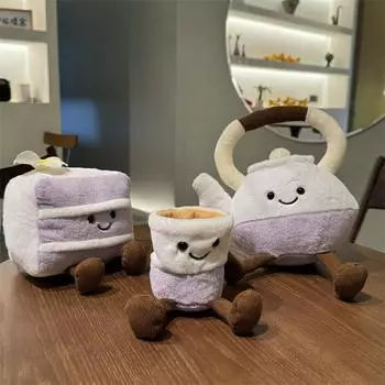 Плюшевая игрушка Wind Teapot Taro Mud Cake, милая и уникальная, забавная кукла-макарон для подруги 10cm