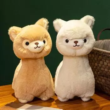 Плюшевая игрушка Yousheng Alpaca, мягкая игрушка-животное, кукла-альпака, подушка-обнимашка, реалистичная плюшевая игрушка-альпака, мягкая пушистая подушка, подарок на Рождество, день рождения S белый