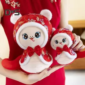 Плюшевая игрушка змея 2025 год талисман змеи кукла для китайского Нового года мягкая игрушка животное украшение для дома M