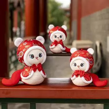 Плюшевая игрушка змея 2025 год талисман змеи для китайцев M