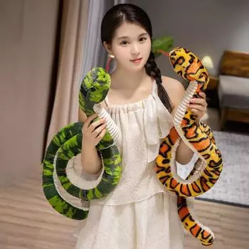 Плюшевая игрушка змея 47 дюймов большая мягкая игрушка для детей Милая и приятная игрушка змея для обнимашек Декор комнаты и подарок для детей и семьи