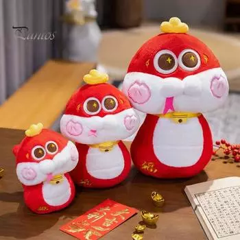 Плюшевая игрушка змея китайский зодиак змея чучело животное год змеи талисман кукла для китайского нового года декор подарки 20cm светло-зеленый