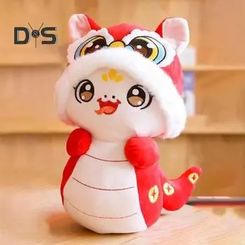 Плюшевая игрушка змея, красное животное, плюшевая кукла-талисман в виде символического знака зодиака для детей, праздничное китайское украшение на 2025 год по лунному календарю 20cm A