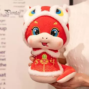 Плюшевая игрушка змея в китайском стиле, плюшевая змея со знаком зодиака, талисман, кукла, плюшевое животное, украшение для дома, офиса, спальни, подарок на Новый год в год змеи S