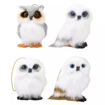 Плюшевая имитация совы, украшения, искусственная сова, кулон, рождественский рюкзак, брелок, подвеска, белый цвет