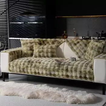 Плюшевая Интернет-популярная подушка с кроликом, зимняя утолщенная подушка, нескользящий кожаный чехол для дивана, новый тканевый чехол на спинку 70x70