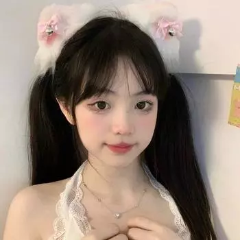 Плюшевая кошачья повязка на голову женские аксессуары для волос кошка кролик лиса колокольчик шпилька аксессуары для головы Рождество Хэллоуин