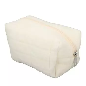 Плюшевая косметичка большой емкости на молнии, портативная косметичка для кистей для макияжа, помады