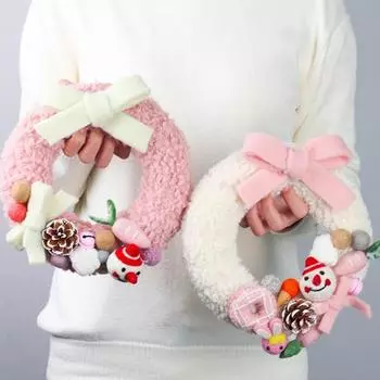 Плюшевая круглая дверь, цветочная гирлянда, подвесной венок, приятные текстуры, подвесной венок, домашний декор розовый