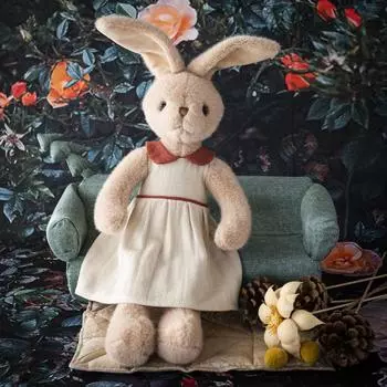 Плюшевая кукла Бежевая кукла с имитацией кроличьего меха 33cm