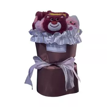 Плюшевая кукла-букет, плюшевый букет ручной работы с героями мультфильмов, искусственные цветы и плюшевые игрушки на день рождения, свадьбу, выпускной, день святого валентина, рождественский букет One Size