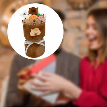 Плюшевая кукла, букет, украшение для дома, мультяшный цветок на День матери, для девочек и женщин