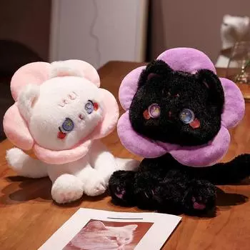 Плюшевая кукла Cat Beauty Flower с креативным дизайном — это мягкий, удобный, милый и забавный подарок. Теплый декор дома добавляет атмосферу 30cm чёрный
