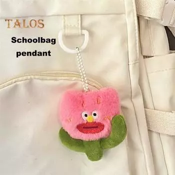 Плюшевая кукла-цветок, брелок, кулон, пушистая брошь, моющаяся, легкая, школьная сумка для девочек, сумка через плечо, украшение своими руками, плюшевая кукла, подвесная подвеска A